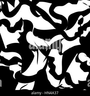 Abstrakte spot geometrische Muster. Geometrische swirl Fleck Fliesen- Ornament. Schwarze und Weiße Tupfen Zierpflanzen Zusammenfassung Hintergrund. Stock Vektor