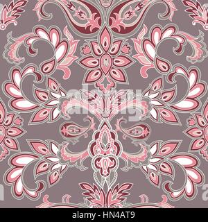 Abstrakte orientalische floral nahtlose Muster. Blume geometrischen dekorativen Hintergrund. barock Fliesen- Ornament mit Blumen blühen. Stock Vektor