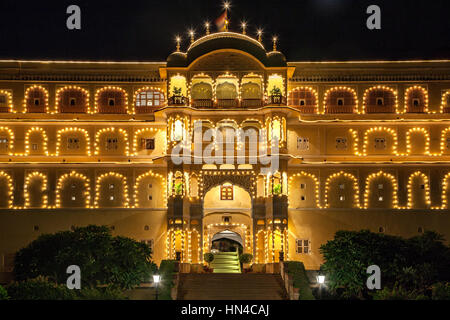 Samode Palace Hotel, Jaipur, Rajasthan, Indien Stockfoto