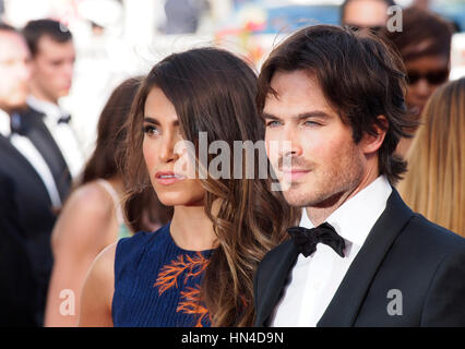 Nikki Reed und Ian Somerhalder kommen bei der Premiere des Films "Jugend" bei den 68. Filmfestspielen von Cannes am 20. Mai 2015 in Cannes, Frankreich.  Foto von Francis Specker Stockfoto