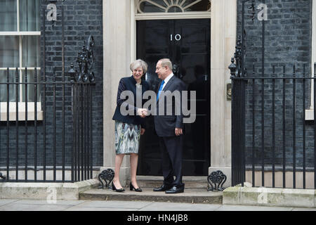 Bejamin Netanyahu Visumsanträge zur Downing Street Stockfoto