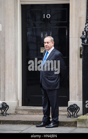 Bejamin Netanyahu Visumsanträge zur Downing Street Stockfoto