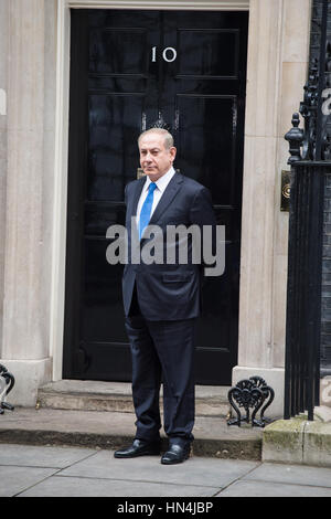 Bejamin Netanyahu Visumsanträge zur Downing Street Stockfoto