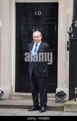 Bejamin Netanyahu Visumsanträge zur Downing Street Stockfoto