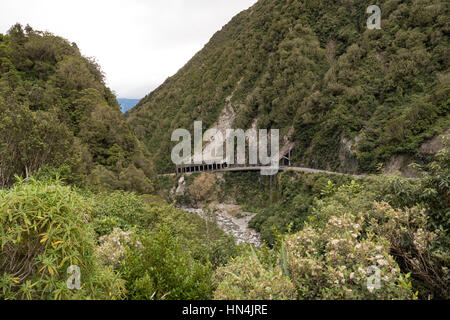 Otira Gorge, Canterbury Bezirk, Südinsel, Neuseeland. Stockfoto