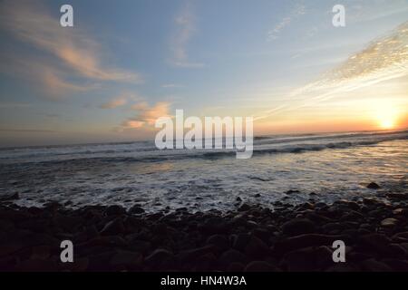 Sie sehen die Entwicklung der Sonnenaufgang im Pololu Valley, Hawaii Stockfoto