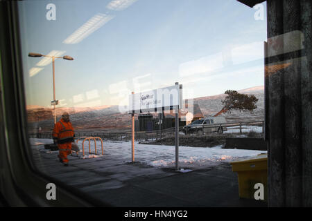 Corrour Bahnhof, der höchstgelegene Bahnhof in Großbritannien, 1339 zu Füßen... Stockfoto