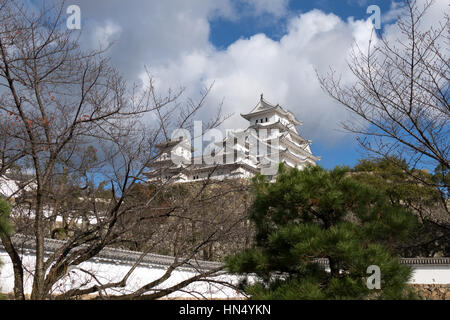 Burg Himeji, einem japanischen Komplex befindet sich in Himeji, Japan, Asien. Asiatische Denkmal, Wahrzeichen, Gebäude, UNESCO-Weltkulturerbe Stockfoto