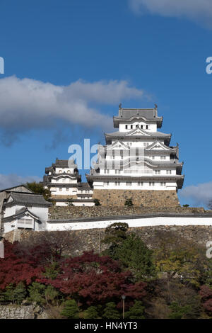 Burg Himeji, einem japanischen Komplex befindet sich in Himeji, Japan, Asien. Asiatische Denkmal, Wahrzeichen, Gebäude, UNESCO-Weltkulturerbe Stockfoto