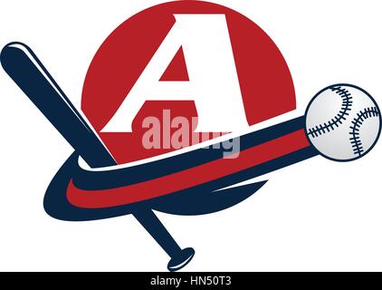 Base Ball Buchstabe A Stock Vektor