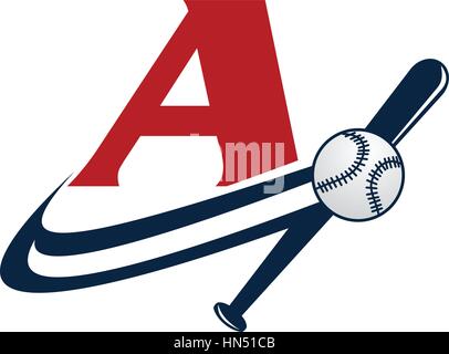 Base Ball Buchstabe A Stock Vektor