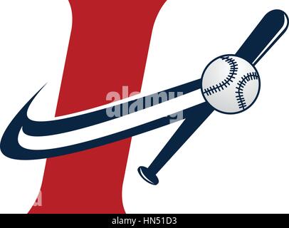 Base Ball Buchstabe I Stock Vektor