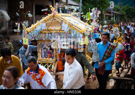 Hochzeit in Muang Ngoy, Laos Stockfoto