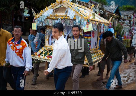 Hochzeit in Muang Ngoy, Laos Stockfoto