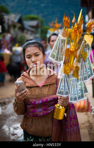 Hochzeit in Muang Ngoy, Laos Stockfoto