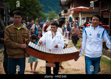 Hochzeit in Muang Ngoy, Laos Stockfoto