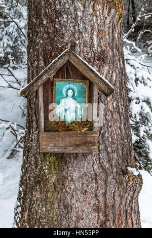 Bunte Bildstock zu Jesus in Österreich Stockfoto