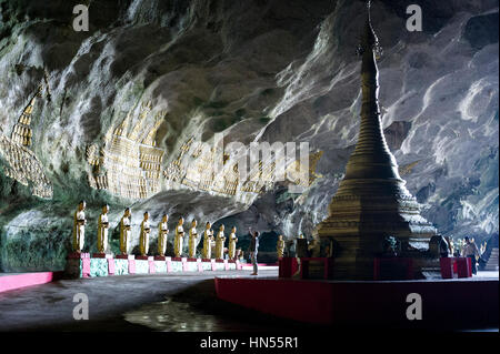 Myanmar (früher Burma). Kayin Zustand (Karen). HPA JG Saddar oder Sadan Höhle Stockfoto