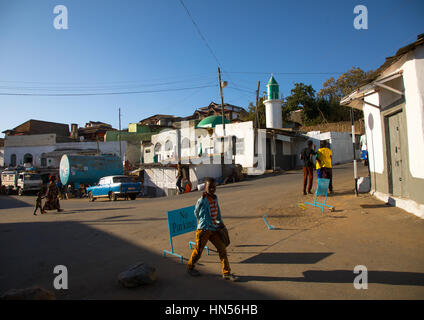 Moschee auf dem Marktplatz, Harari Region Harar, Äthiopien Stockfoto