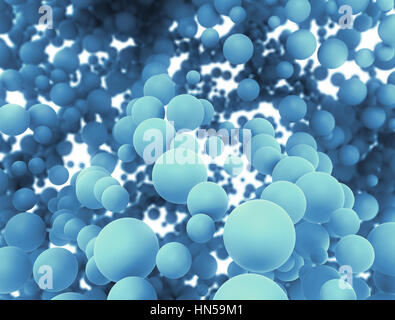 Blaue Zellen Wissenschaft background.3d Kugeln