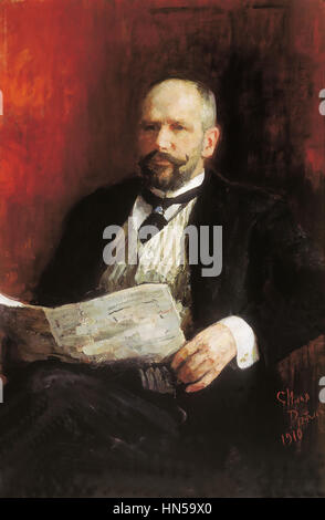 PYOTR STOLYPIN (1862-1911) kaiserlich russischer Staatsmann in einem 1910 Gemälde von Ilja Repin Stockfoto