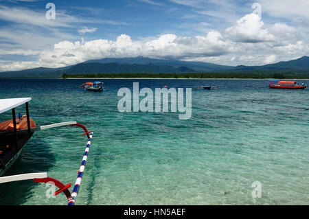 Gili Inseln in der Nähe der Insel Bali. Die meisten Populat Reiseland in Indonesien, Nusa Tenggara. Stockfoto