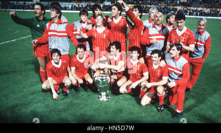 LIVERPOOL FOOTBALL TEAM LIVERPOOL V ROMA STADIO OLIMPICO Rom Italien 30. Mai 1984 Stockfoto