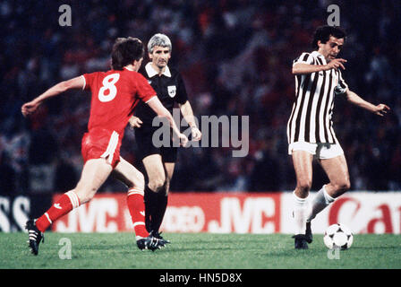 MICHELE PLATINI LIVERPOOL V JUVENTUS HYSEL Stadion Brüssel 29. Mai 1985 Stockfoto