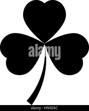 Shamrock Silhouette für St. Patrick Tag-Design. Icon isoliert auf weißem Hintergrund. Vektor-Illustration. Stock Vektor