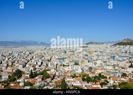 Akropolis von Griechenland an einem sonnigen Tag Stockfoto