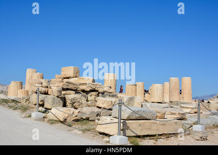 Akropolis von Griechenland an einem sonnigen Tag Stockfoto