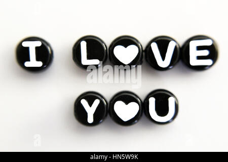 Ich liebe dich in Briefen Stockfoto