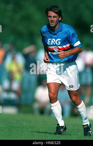 ROBERTO MANCINI SAMPDORIA FC 2. August 1993 Stockfoto