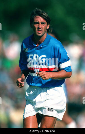 ROBERTO MANCINI SAMPDORIA FC 2. August 1993 Stockfoto