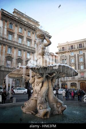 Aufgrund der sehr niedrigen Temperaturen unter-2 vereist Brunnen in Rom wo: Rom, Italien: 7. Januar 2017 Credit: IPA/WENN.com ** nur verfügbar für die Veröffentlichung in UK, USA, Deutschland, Österreich, Schweiz ** Stockfoto