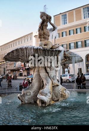 Aufgrund der sehr niedrigen Temperaturen unter-2 vereist Brunnen in Rom wo: Rom, Italien: 7. Januar 2017 Credit: IPA/WENN.com ** nur verfügbar für die Veröffentlichung in UK, USA, Deutschland, Österreich, Schweiz ** Stockfoto