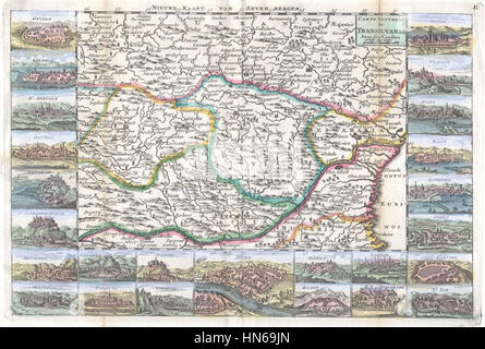 1710 De La Feuille Karte von Siebenbürgen ^ Moldau - Geographicus - Transsilvanien-Leafeuille-1710 Stockfoto