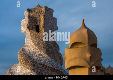 Barcelona, Guadi der Pedrera (Casa Mila), Katalonien, Spanien Stockfoto