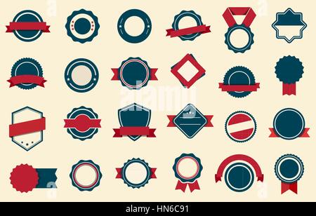 Dieses Bild ist eine Vektordatei, die Abzeichen Etiketten Farbbänder Vektor-Design-Set. Stock Vektor