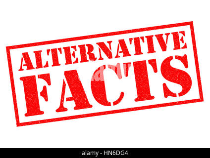 ALTERNATIVE Fakten roten Stempel auf einem weißen Hintergrund. Stockfoto