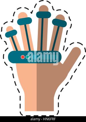 Hand-elektronische Vr-Cyber-Peripheriegeräten Schnittlinie Stock Vektor