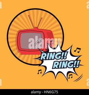Fernsehen Ring Rign Vintage Pop-Art-design Stock Vektor
