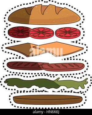 Legen Sie Sandwich-Zutaten Icon-Vektor-Illustration-design Stock Vektor