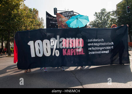 Demonstration gegen Gentrifizierung und steigenden mieten. Berlin, Deutschland. Stockfoto