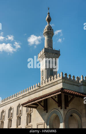 Washington, DC, USA - 29. Juni 2016: Islamisches Zentrum und Moschee mit Minarett bauen Stockfoto