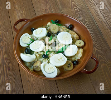 Brasilianische Stockfisch mit Eiern. beliebtesten Gerichte Stockfoto