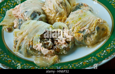 Mercimekli Lahana Sarması-türkische Linsensuppe Sarma Stockfoto