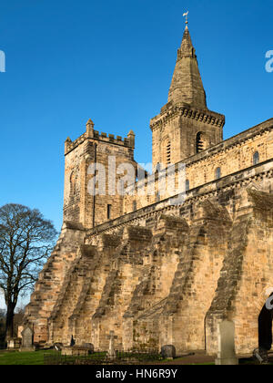 Das äußere des romanischen Langhauses in Dunfermline Abtei Dunfermline Fife Schottland Stockfoto