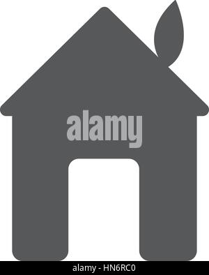 Grünes Blatt mit Haus Illustration. Vektor-flach-Logo-Design-Vorlage. Abstrakter Begriff für Ökologie Thema, Immobilien-Agenturen, Hotels, Ferienhäuser re Stock Vektor