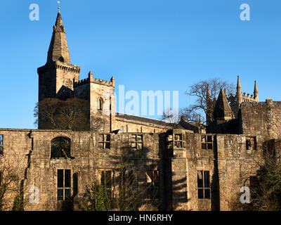 Dunfermline Abbey und Palast-Ruinen von Pittencrieff Park Dunfermline Fife Schottland Stockfoto